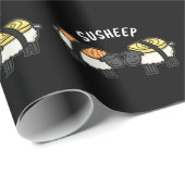 Susheep Funny Sushi Sheep Pun Dark BG Geschenkpapier (Rolleneckpunkt)