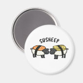 Susheep Funny Sushi Sheep Pun Magnet (Vorderseite/Rückseite)