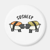 Susheep Funny Sushi Sheep Pun Magnet (Vorne)