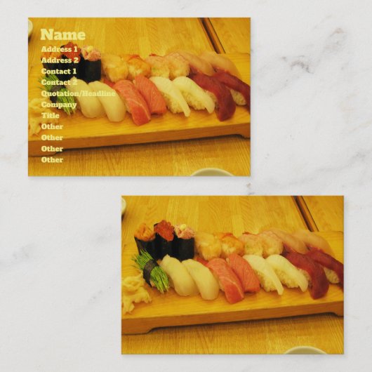 Sushi 寿司 visitenkarte (Vorne/Hinten)