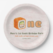 Sushi- 1st Birthday Pappteller (Vorderseite)