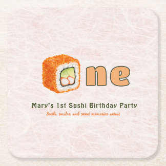 Sushi- 1st Birthday Rechteckiger Pappuntersetzer