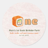 Sushi- 1st Birthday Runder Aufkleber (Vorderseite)
