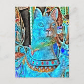 Sushi a Cat with a Fish on a Merry Go Round Postkarte (Vorderseite)