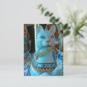 Sushi a Cat with a Fish on a Merry Go Round Postkarte (Stehend Vorderseite)
