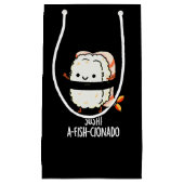 Sushi A-fish-Cionado Funny Food Fish Pun Dark BG Kleine Geschenktüte (Vorderseite)