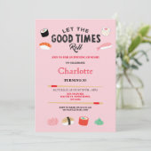 Sushi Abendessen Mittagessen Japanische Geburtstag Einladung (Stehend Vorderseite)