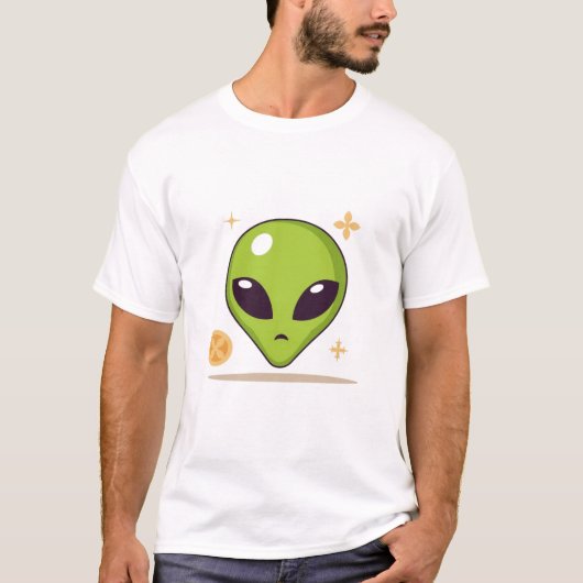 Sushi Alien – Cute Minimal Food Art T-Shirt (Vorderseite)