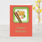 Sushi. Alles Gute zum Geburtstag. Karte (Gelbe Blume)