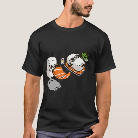 Sushi am Strand T-Shirt (Vorderseite)