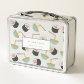 Sushi and Noodles Pattern School Metall Brotdose (Rückseite)