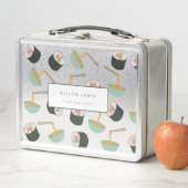 Sushi and Noodles Pattern School Metall Brotdose (Beispiel)