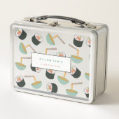 Sushi and Noodles Pattern School Metall Brotdose (Vorderseite)