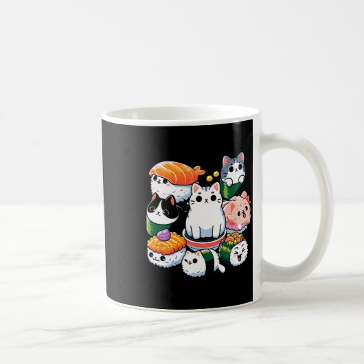 Sushi Anime Cat Sushi Lover Geschenk Kaffeetasse (Rechts)