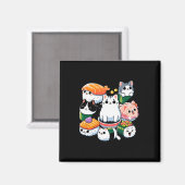 Sushi Anime Cat Sushi Lover Geschenk Magnet (Vorderseite/Rückseite)
