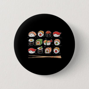 Sushi Anime Kawaii Japanese Food Lover Otaku Manga Button