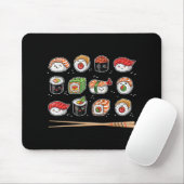 Sushi Anime Kawaii Japanese Food Lover Otaku Manga Mousepad (Mit Mouse)