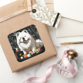 SUSHI ANYONE - Cream Chow Quadratischer Aufkleber