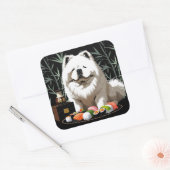 SUSHI ANYONE - Cream Chow Quadratischer Aufkleber (Umschlag)