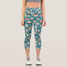 Sushi Aquamarin Green Capri Leggings