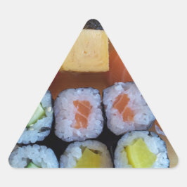 Sushi Asia Fish Rice Food Dreieckiger Aufkleber