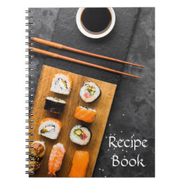 Sushi Asian Japanese food recipe journal Notizblock