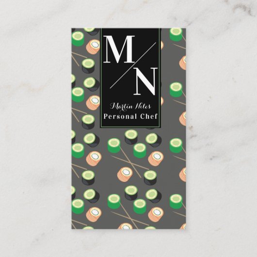 Sushi Asian Koch Cook Homemade Food Visitenkarte (Vorderseite)