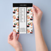 Sushi Asian Restaurant Watercolor Pattern Menu Flyer (Handgriff)