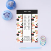 Sushi Asian Restaurant Watercolor Pattern Menu Flyer (Einzeln)