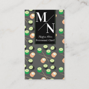 Sushi asiatischer Koch kocht hausgemachtes Essen Visitenkarte