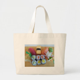 Sushi Asien Fisch Reis Essen Jumbo Stoffbeutel
