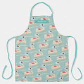 Sushi auf Holzbrettmuster Minze Grün Schürze (Vorderseite)