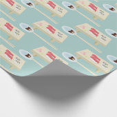 Sushi auf Motherboard-Muster Light Blue Geschenkpapier (Ecke)