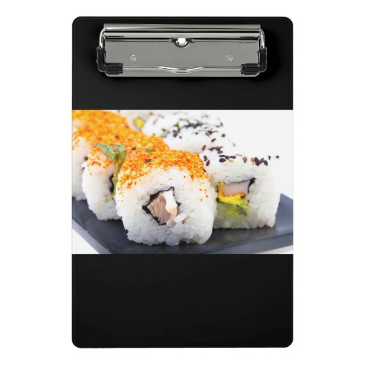 Sushi auf Platte Mini Klemmbrett (Vorderseite)