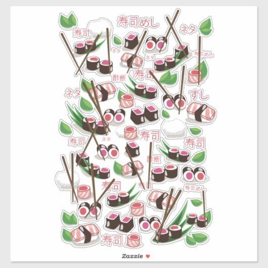 Sushi Aufkleber (Blatt)