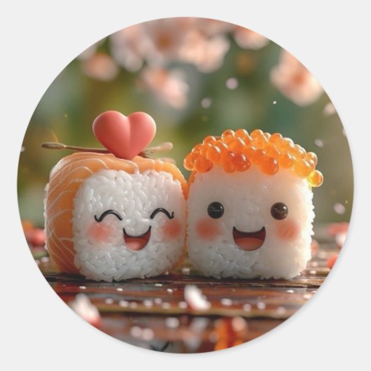 Sushi-Aufkleber Runder Aufkleber (Vorderseite)