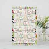 Sushi Background Briefpapier (Stehend Vorderseite)