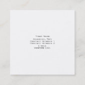 Sushi Bar Business Card Quadratische Visitenkarte (Rückseite)