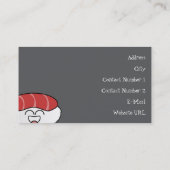 Sushi Bar Business Card Visitenkarte (Rückseite)