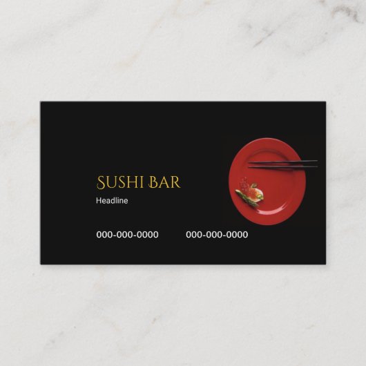 Sushi Bar Business Card Visitenkarte (Vorderseite)