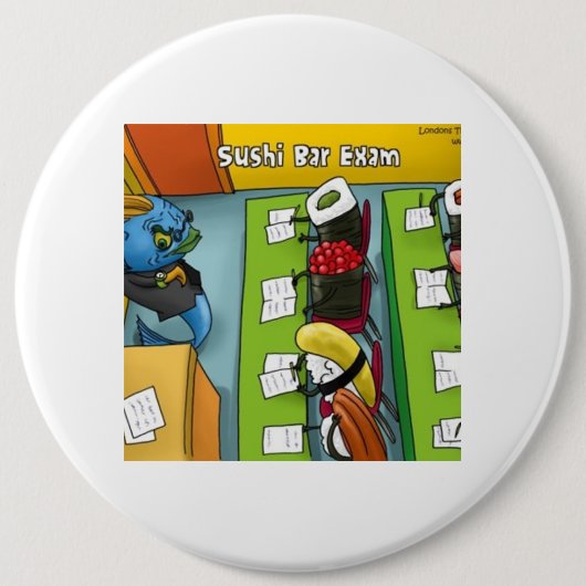 Sushi Bar Exam T-Shirts Tasse Karten Geschenke usw Button (Vorderseite)