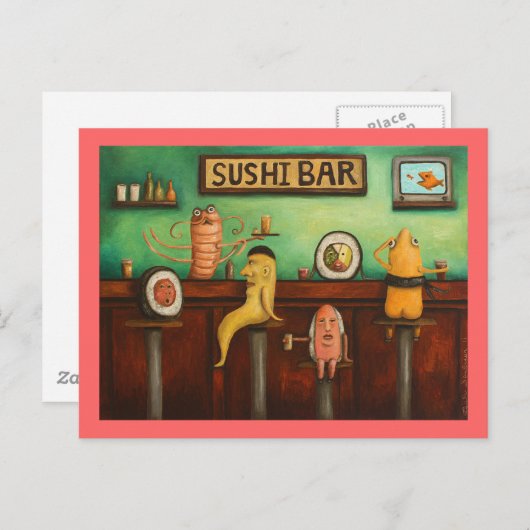 Sushi Bar Postkarte (Vorne/Hinten)