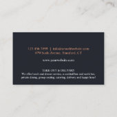 Sushi Bar Restaurant Business Card Visitenkarte (Rückseite)