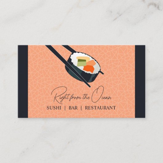 Sushi Bar Restaurant Business Card Visitenkarte (Vorderseite)