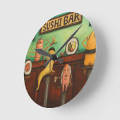 Sushi Bar Runde Wanduhr (Winkel)