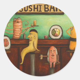 Sushi Bar Runder Aufkleber