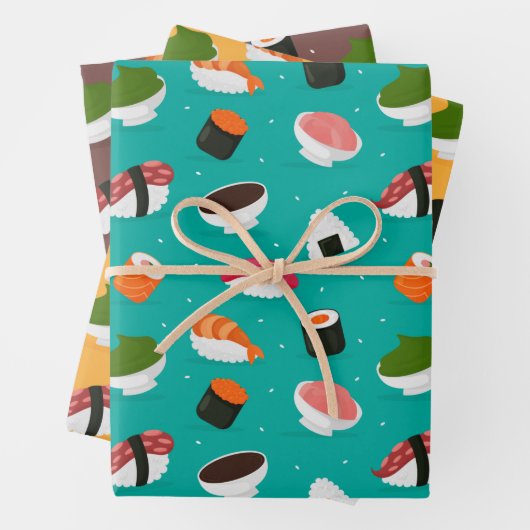 Sushi Bar Wrapping Paper Set 3 Geschenkpapier Set (Beispiel)