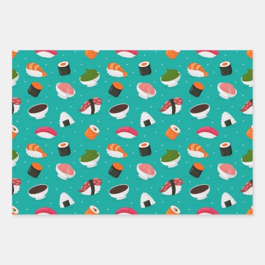 Sushi Bar Wrapping Paper Set 3 Geschenkpapier Set (Vorderseite)