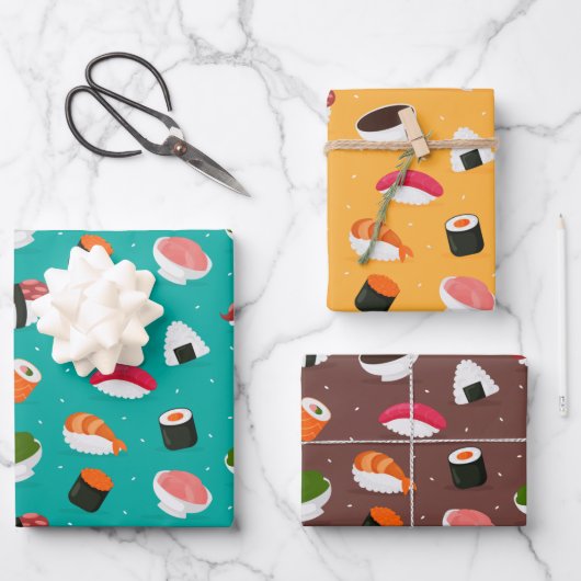 Sushi Bar Wrapping Paper Set 3 Geschenkpapier Set (Vorderseite)