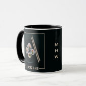 Sushi-benutzerdefinierte Monogramm-Tasse Tasse (Vorderseite Links)
